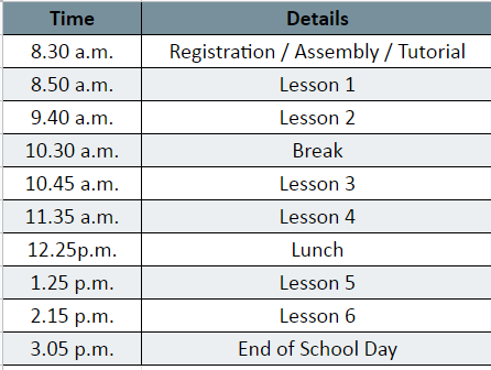 Lesson times